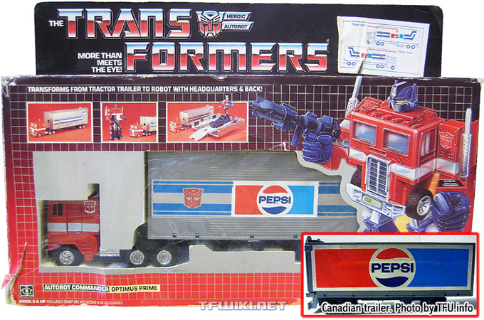 Generation 1  Optimus Prime Pepsi Edition (1985)